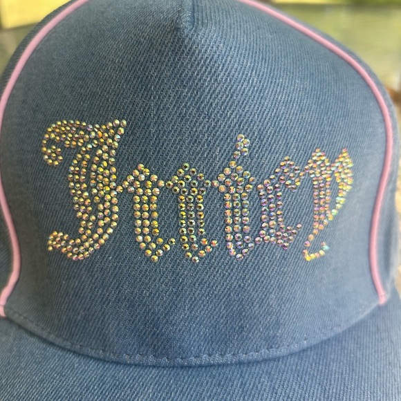 NWT- Juicy couture Rhinestone embroidered-blue jean Hat. - Picture 2 of 4